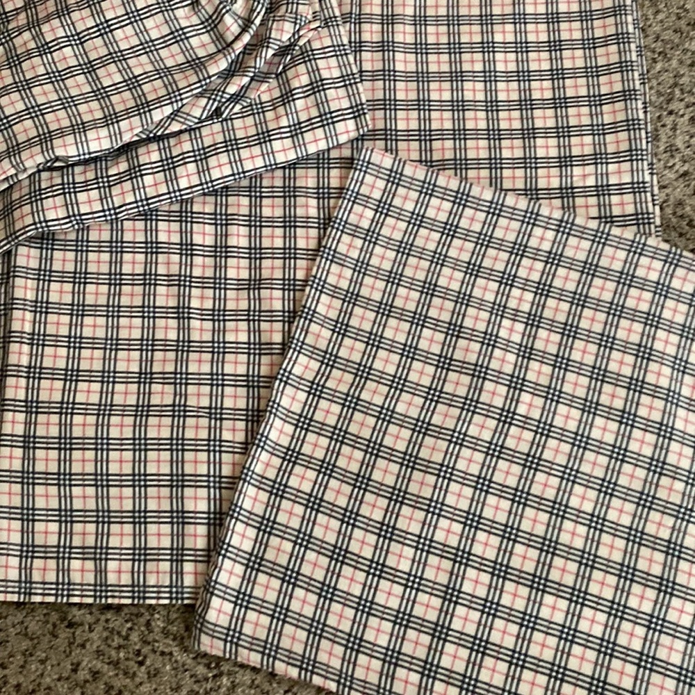 3 piece Twin Size Plaid Sheet Set